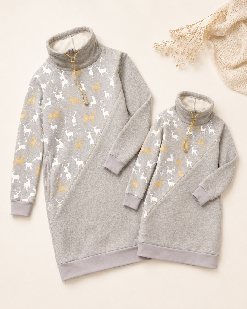 Dresskleit Grey & Golden Deers (seest pehmest uhutud dressikangast), lisavaade 1