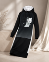 Kapuutsiga naiste dresskleit Black and White Wolves, lisavaade 1