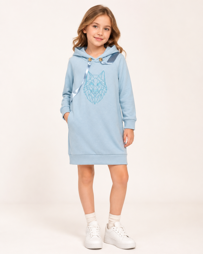 [LDKLYHT-SIZE104] Laste dresskleit Tikitud hunt (104)