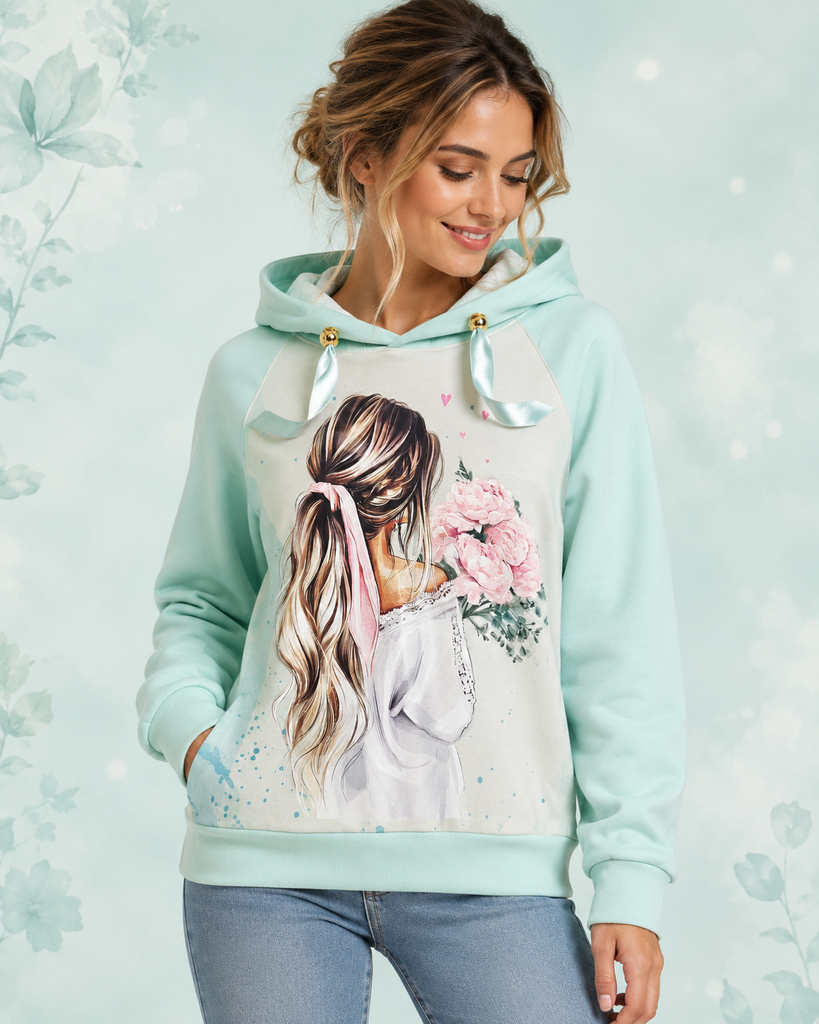 [NRPKPGPD-SIZE34-So-So] Naiste romantilise pitsvoodril kapuutsiga pusa Green Peony Dream (34, Soovin pitsvoodril kapuutsi, Soovin pojengineiu juustesse roosat lehvi)
