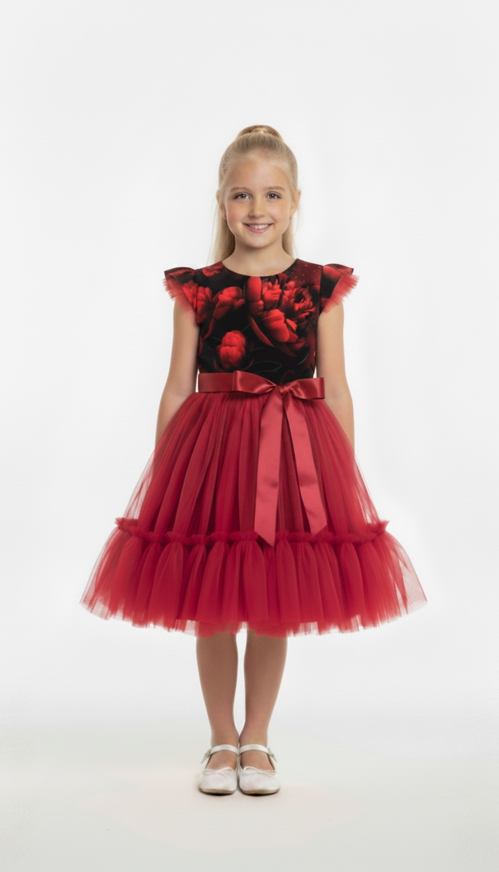 Pidulik tüllkleit Dark Red Peony Dream