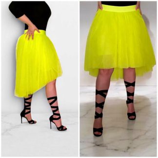 Kvaliteetne neoonkollane tüllist püksseelik/seelik või püksid ja seelik eraldi