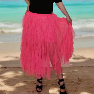 Neoonroosa kvaliteetne tülliseelik (pikkus külgedelt reguleeritav)