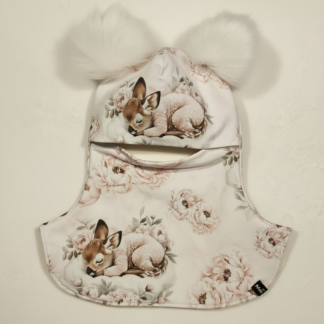 Trukkidega eemaldatavate tuttidega Bämbi tuukrimüts meriino või puuvillafliisist voodril