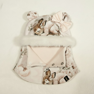 Bämbi eest trukkidega avatav tuukrimüts (meriino või puuvillafliisist voodril)