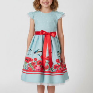 Pääsukeste ja mooniõitega tüllkleit