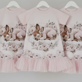 Õrnroosa Bämbi tüllisatsiga kleit